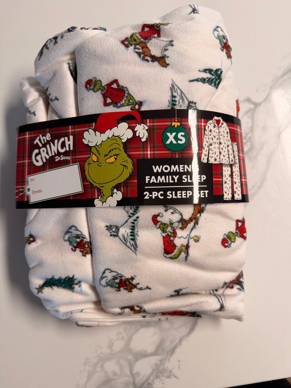 Dr. Seuss The Grinch Women’s Christmas Pajama Set XS 2-Piece NWT